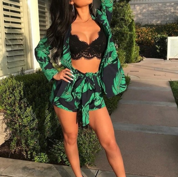 MK Boutique Pants - Last S• Tropics Printed Two Piece - Navy